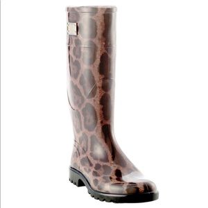 Dolce Gabbana animal print rain boots